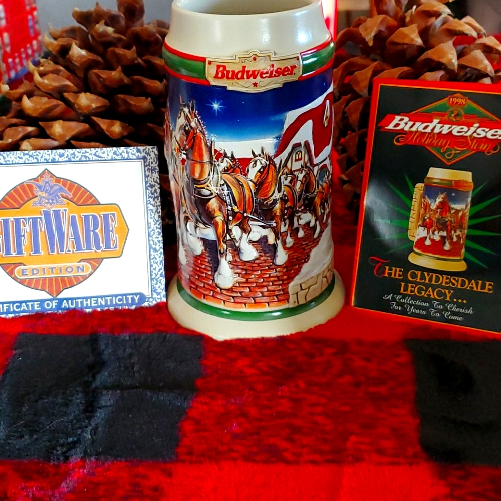 1998  Budweiser Holiday Beer Stein